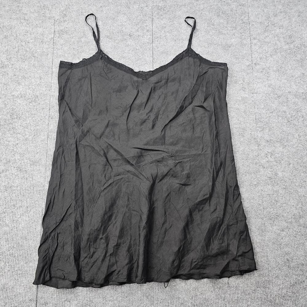 Love Johnny Was Slip Dress Womens XL Black Lace Trim Spaghetti Strap Chemise